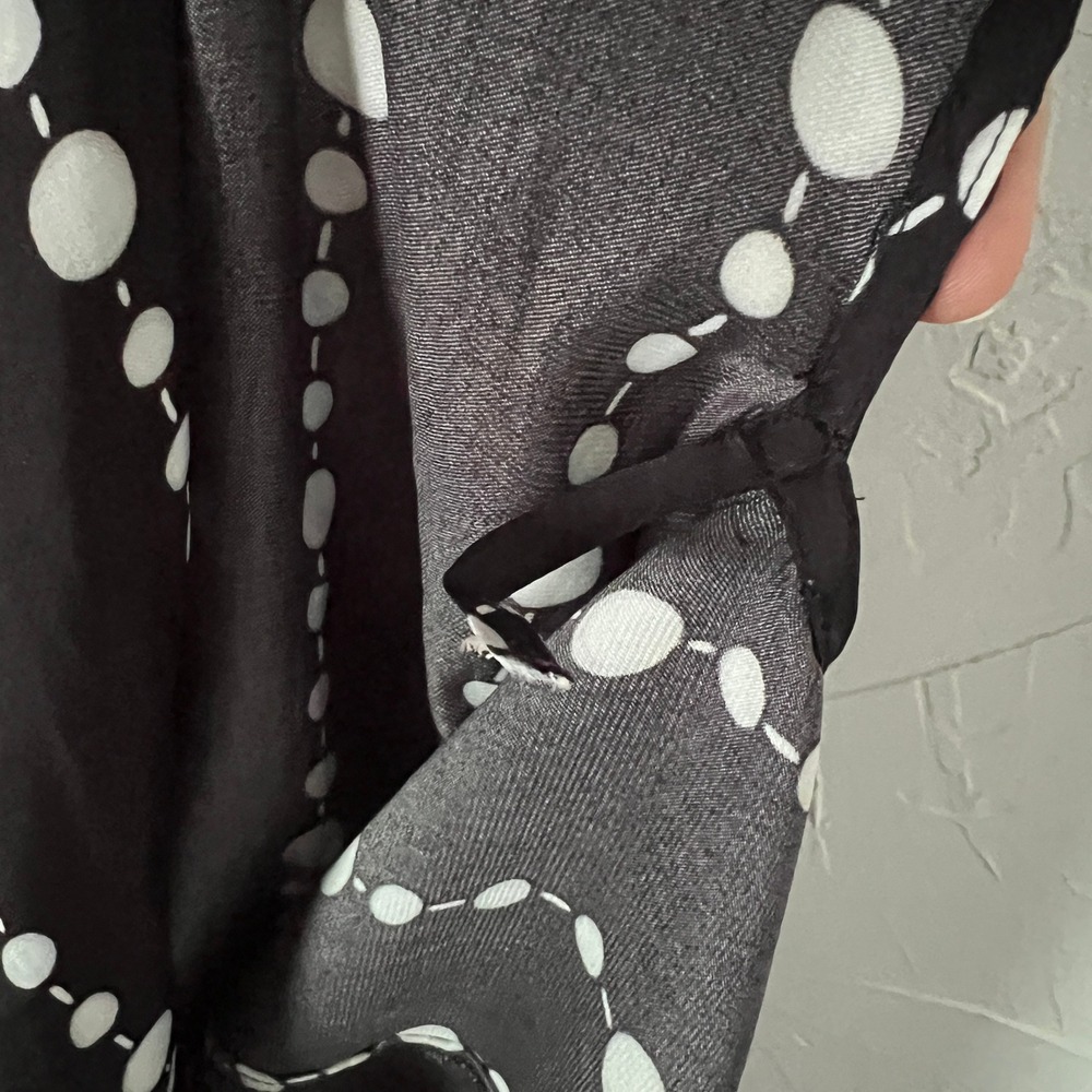 Kate Spade New York Black White Dot Stripe Sleeveless Midi Dress Size M - Picture 10 of 13